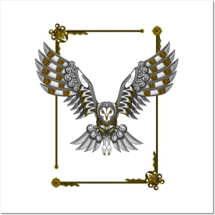 white owl and gold(no background) Posters and Art